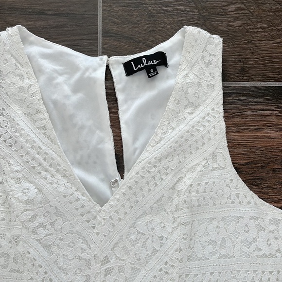 Lulu’s White Lace Skater Dress - Picture 2 of 4